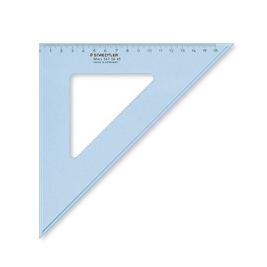 EQUERRE EN PLASTIQUE GRADUEE 26CM 45°/45° STAEDTLER