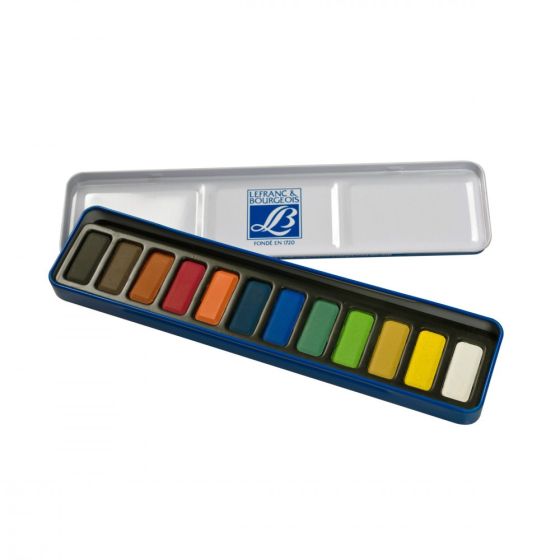 L&B aquarelle boite metal 12  godets Assortiment