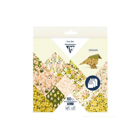 Origami - Pochette 60 Feuilles 3 Formats  - Printemps