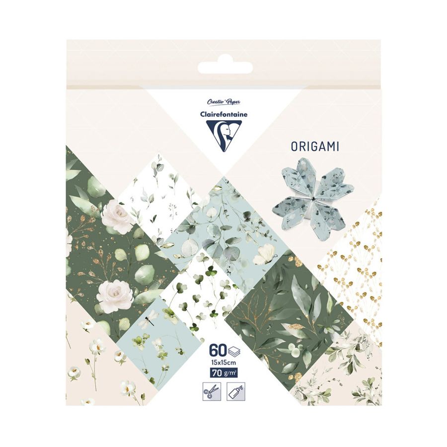 Origami - Pochette 60 Feuilles 15X15Cm - Theme Romantique