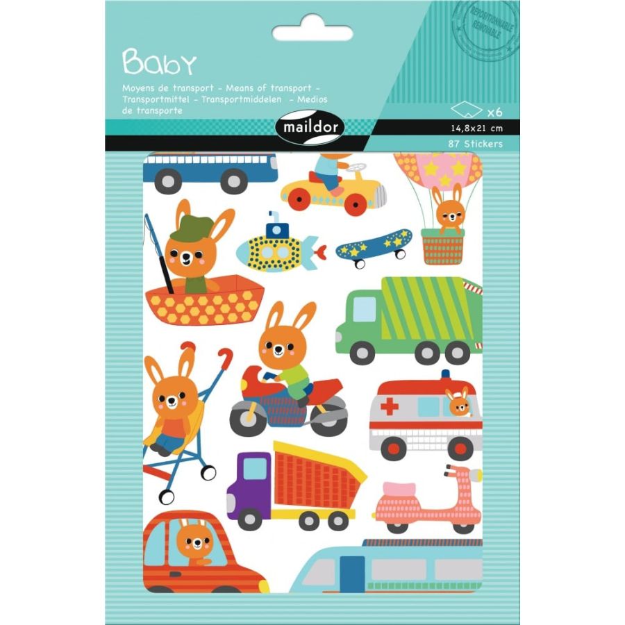 sachet 6 planches de gommettes baby