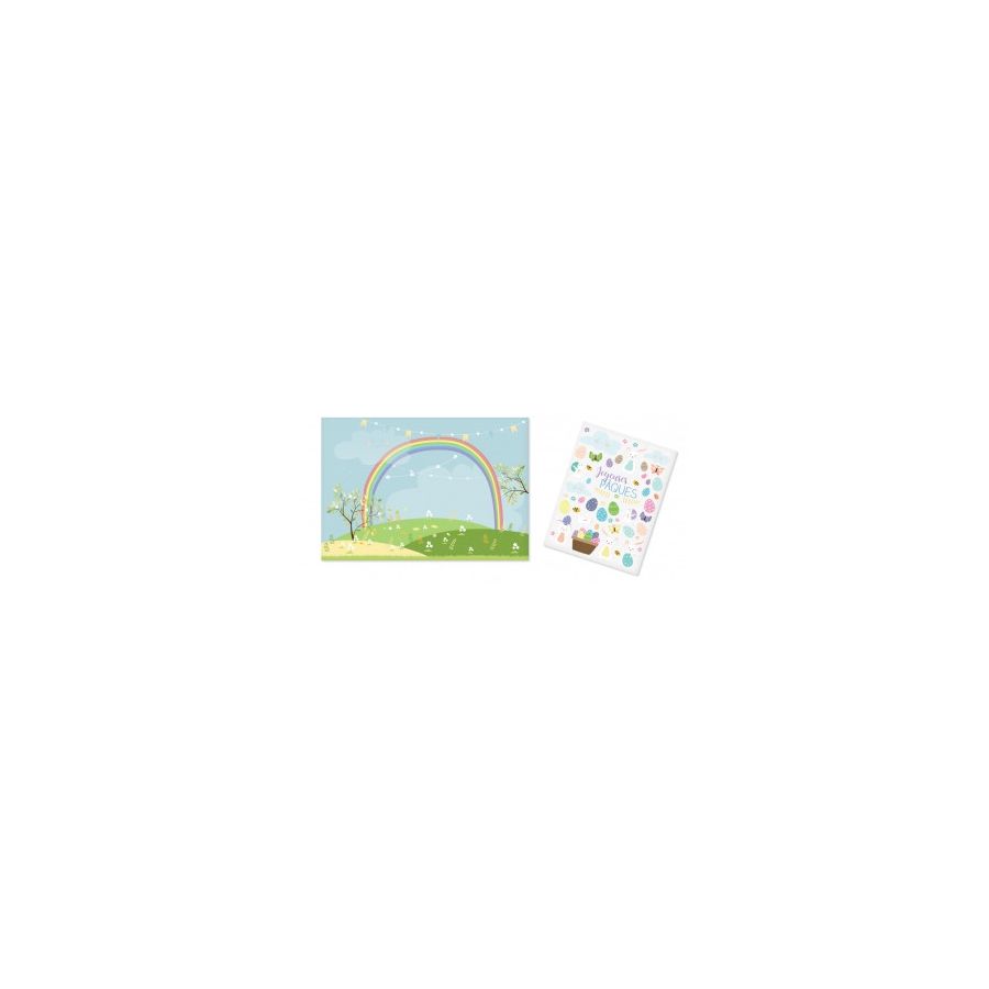 JEU DE GOMMETTES REPOSITIONNABLES SPECIAL PÂQUES 22X32CM MEGACREA DIY IM#9238 JEU DE GOMMETTES REPOSITIONNABLES SPECIAL PÂQUES 22X32CM MEGACREA DIY IM#9238