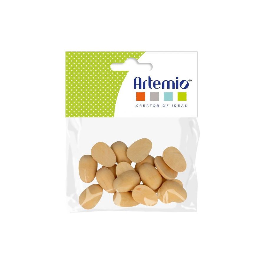 LOT DE 18 DEMI-ŒUFS EN BOIS 2,2X1,6CM ARTEMIO IM#9263 LOT DE 18 DEMI-ŒUFS EN BOIS 2,2X1,6CM ARTEMIO IM#9263