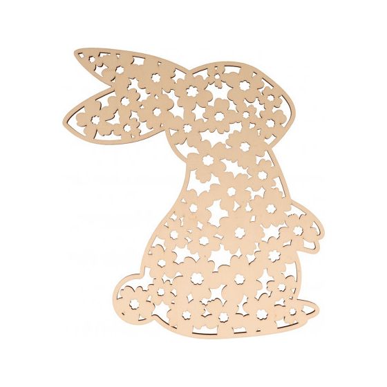 SILHOUETTE EN BOIS MARIPOSA LAPIN FLEURS 30 X 25,5 CM ARTEMIO IM#9269