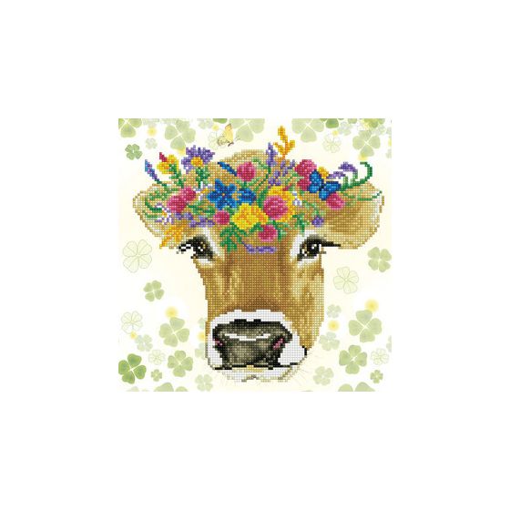 BRODERIE DIAMOND DOTZ - VACHETTE FLEURIE IM#9361
