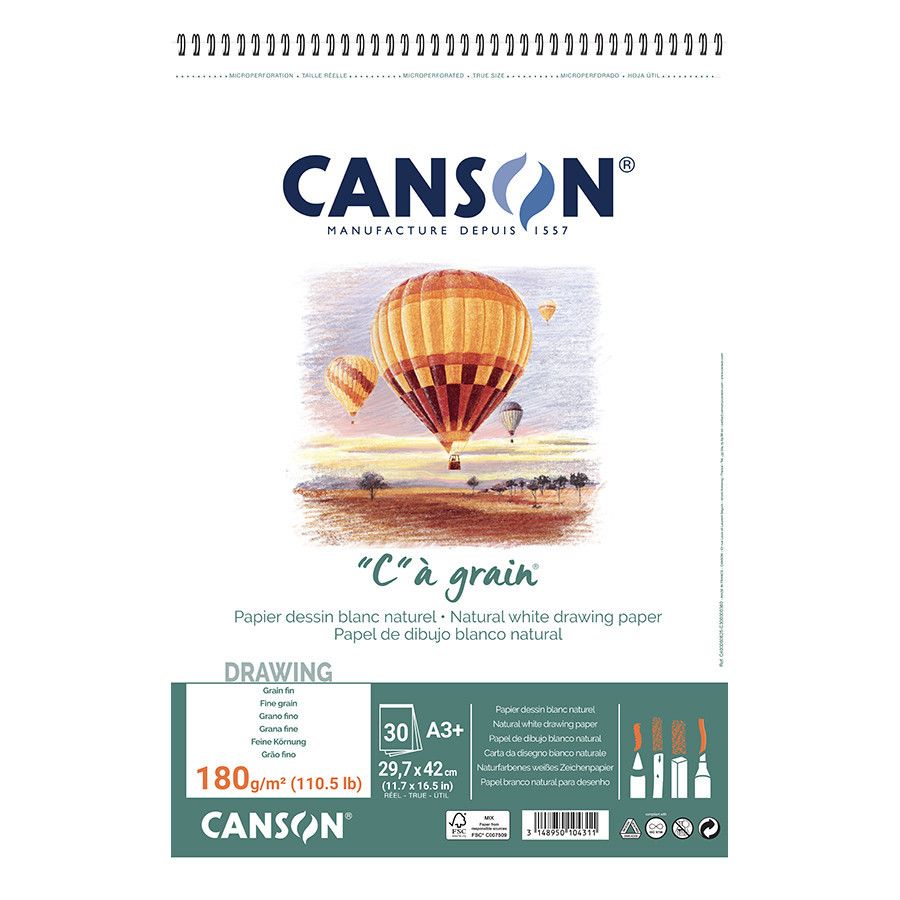 ALBUM PAPIER C A GRAIN GF A3 180G 30F CANSON