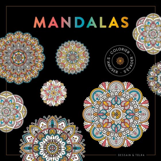 Black coloriage mandalas Hachette Color'i