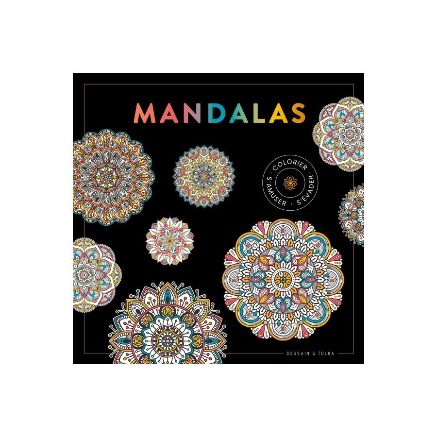 Black coloriage mandalas Hachette Color'i
