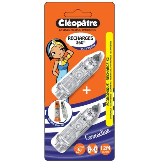 Lot recharges correcteur effac'encre Cléopâtre Color'i