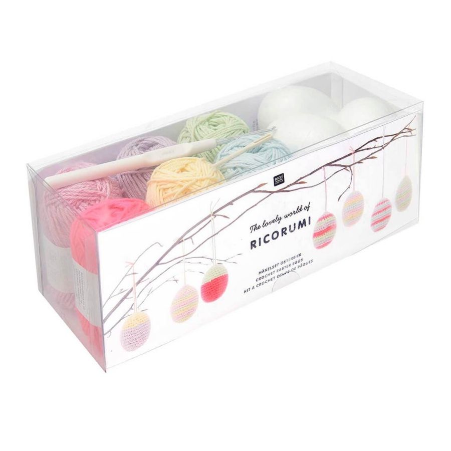 RICORUMI KIT A CROCHET OEUFS DE PAQUES PASTEL 6 COULEURS IM#9857 RICORUMI KIT A CROCHET OEUFS DE PAQUES PASTEL 6 COULEURS IM#9857