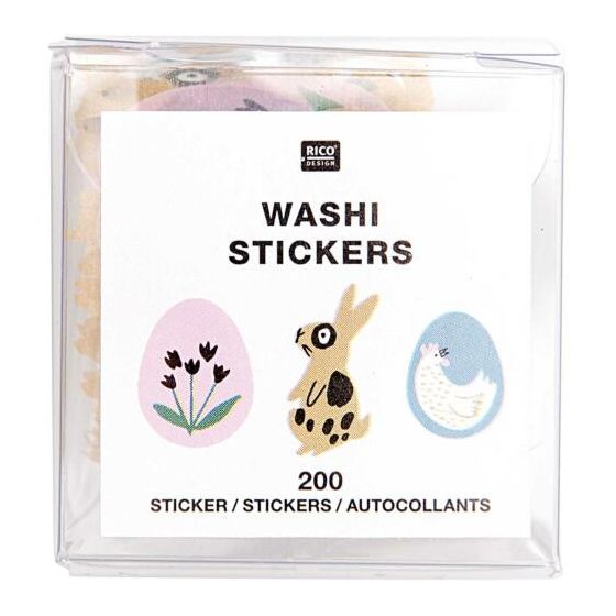 ROULEAU 200 STICKERS -LAPIN - POULES - OEUFS PAQUES  IM#9875