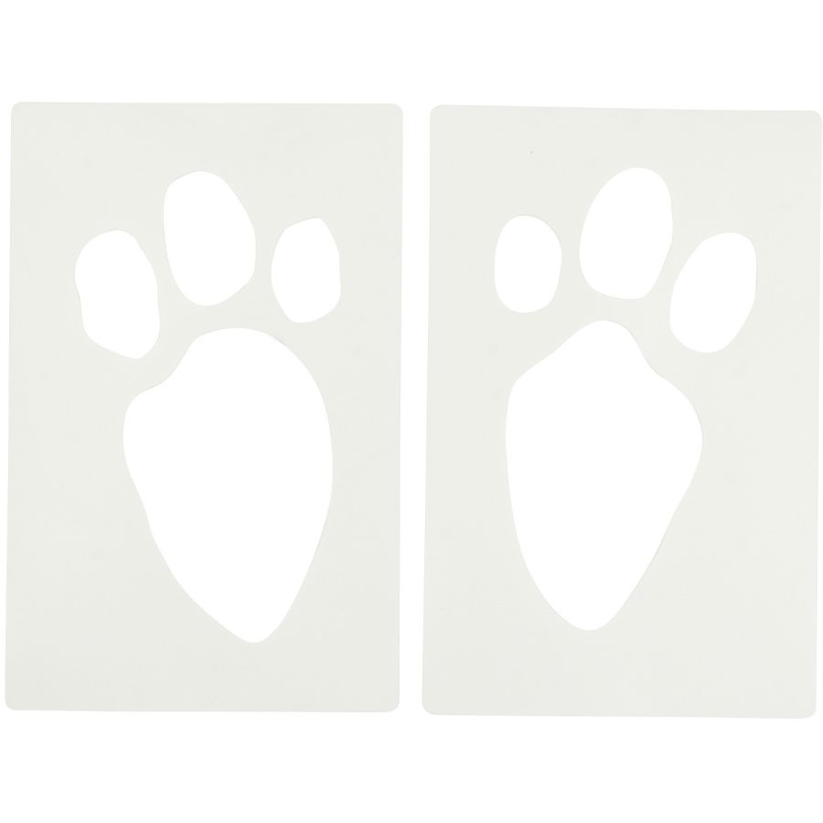 POCHOIR EMPREINTES LAPIN PVC  BLANC 24,5X15,5CM X 2PCES IM#9901